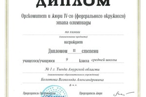 Диплом / сертификат №27 — Болотов Всеволод Александрович