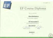 Course Diploma B1-2 — Большакова Елена Александровна