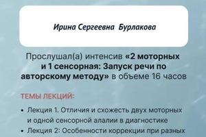 Диплом / сертификат №3 — Бурлакова Ирина Сергеевна