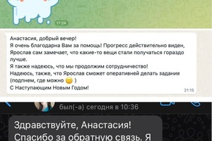 Отзывы родителей о занятиях с учениками — Голобокова Анастасия Вячеславовна