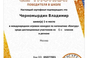 Диплом / сертификат №9 — Мик Иван Александрович