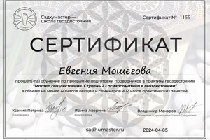 Диплом / сертификат №1 — Мошегова Евгения Федоровна