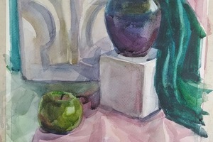 Ученическая работа. Академический рисунок. Геометрические формы — Самойлова Елена Ивановна