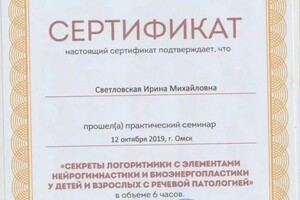 Диплом / сертификат №2 — Светловская Ирина Михайловна