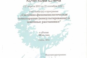 Диплом / сертификат №5 — Кочеткова Елена Вячеславовна