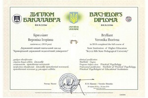 Диплом / сертификат №13 — Бриллиант Вероника Игоревна