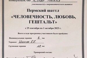 Диплом / сертификат №7 — Комар Наталья Васильевна