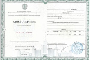 Диплом / сертификат №22 — Петрова Елизавета Александровна