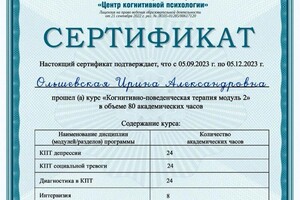 Диплом / сертификат №4 — Ольшевская Ирина Александровна