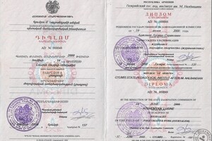 Красный диплом о высшем образовании в педагогическом вузе — Аджемян Лусине Суриковна