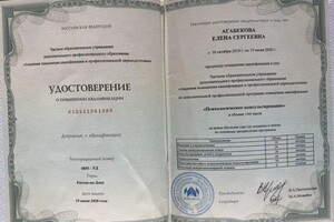 Агабекова Елена Сергеевна — Диплом / сертификат №3