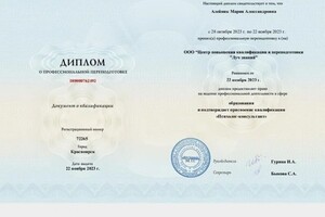 Алейник Мария Александровна — Диплом / сертификат №16