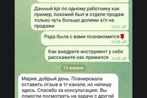 Консультирование по решению рабочих задач для руководителя HR-службы. — Алейник Мария Александровна