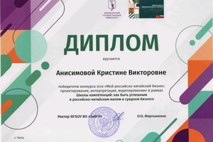 Анисимова Кристина Викторовна — Диплом / сертификат №18