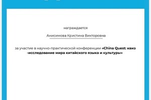 Анисимова Кристина Викторовна — Диплом / сертификат №4