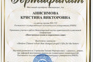 Анисимова Кристина Викторовна — Диплом / сертификат №5