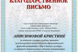 Анисимова Кристина Викторовна — Диплом / сертификат №8