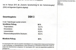 DSH-Zeugnis — Астанина Анастасия Михайловна