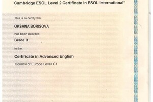 Борисова Оксана Геннадьевна — Диплом / сертификат №5