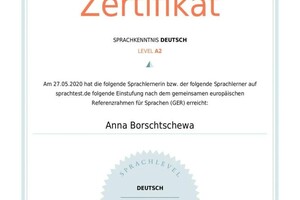 Борщева Анна Андреевна — Диплом / сертификат №3