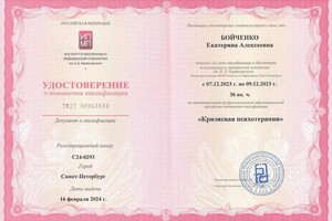 Бойченко Екатерина Алексеевна — Диплом / сертификат №13