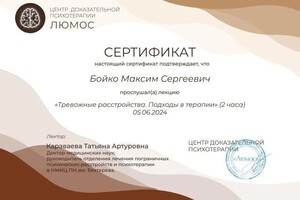 Диплом / сертификат №19 — Бойко Максим Сергеевич