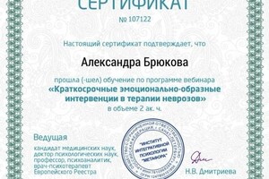 Брюкова Александра Алексеевна — Диплом / сертификат №2