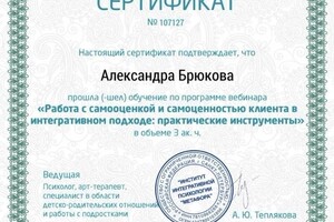 Брюкова Александра Алексеевна — Диплом / сертификат №3