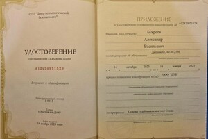 Диплом / сертификат №11 — Букреев Александр Васильевич