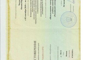 Чаусова Оксана Юрьевна — Диплом / сертификат №2