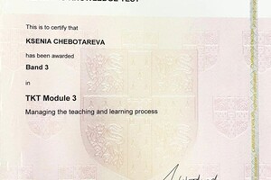 Чеботарева Ксения Владимировна — Диплом / сертификат №3