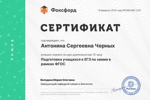 Диплом / сертификат №12 — Черных Антонина Сергеевна