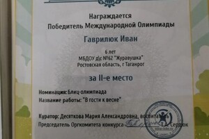 Дерновая Мария Александровна — Диплом / сертификат №5