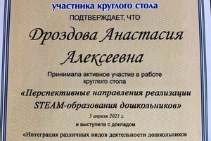 Дроздова Анастасия Алексеевна — Диплом / сертификат №3