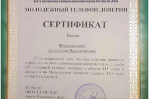 Феоктистова Анастасия Валентиновна — Диплом / сертификат №18