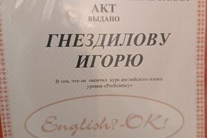 Гнездилов Игорь Артурович — Диплом / сертификат №1