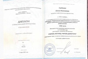 Гребенюк Елена Николаевна — Диплом / сертификат №4