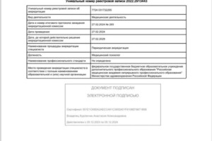 Юницкая Ирина Анатольевна — Диплом / сертификат №1