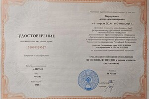 Карпушина Алина Александровна — Диплом / сертификат №7