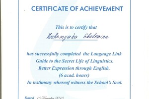 Семинар the Secret life of Linguistics - Language Link 2010 — Кожемяко Екатерина Васильевна