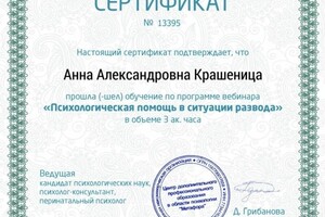 Крашеница Анна Александровна — Диплом / сертификат №10