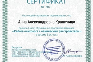 Крашеница Анна Александровна — Диплом / сертификат №6