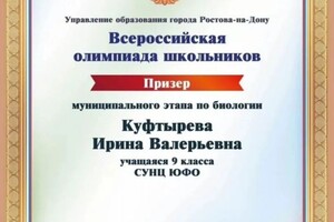 Куфтырева Ирина Валерьевна — Диплом / сертификат №3
