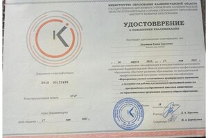 Лазутина Елена Сергеевна — Диплом / сертификат №2