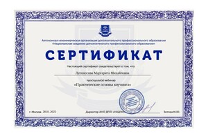 Диплом / сертификат №8 — Лупоносова Маргарита Михайловна