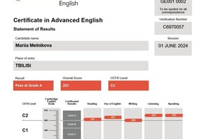 Мельникова Мария Петровна — Диплом / сертификат №2
