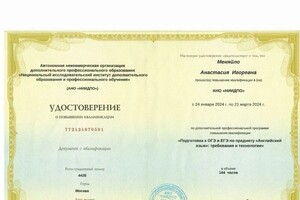 Меняйло Анастасия Игоревна — Диплом / сертификат №8