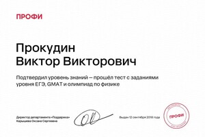 Прокудин Виктор Викторович — Диплом / сертификат №2