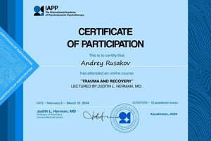 Русаков Андрей Владимирович — Диплом / сертификат №1