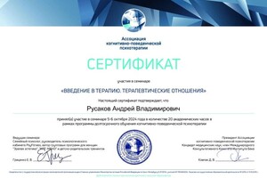 Русаков Андрей Владимирович — Диплом / сертификат №15